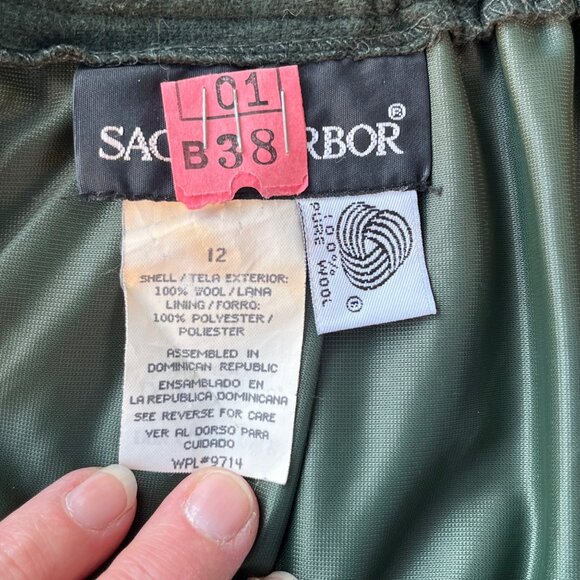 Sag Harbor Olive Green Wool LIned Mid-Length Basic Classic Pencil Skirt‎ Size 12 - Picture 5 of 5